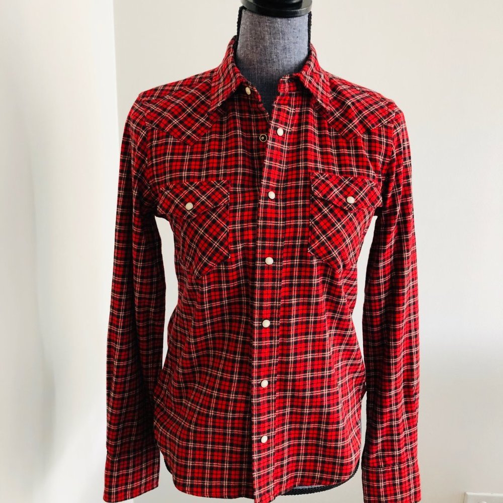 Ralph Lauren Sport Red & Black Plaid Flannel Sz6